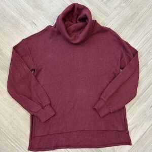 Gibsonlook Cowl Neck Blouson Sleeve Soft Luxe Sweater Size Small Cranberry